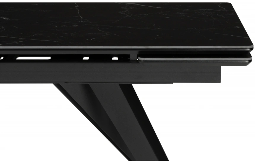 Обеденный раздвижной стол Дарвин, 140(200)х80, керамика, черный мрамор / черный