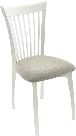 Стул Тулон, деревянный с мягким сиденьем, браво 25 велюр, каркас эмаль белая
