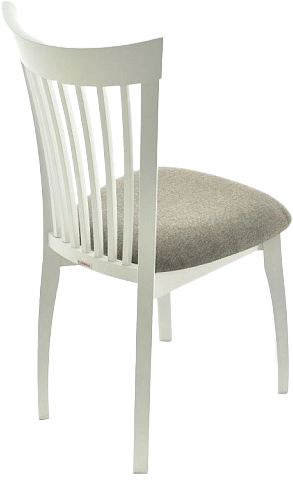 Стул Тулон, деревянный с мягким сиденьем, браво 25 велюр, каркас эмаль белая