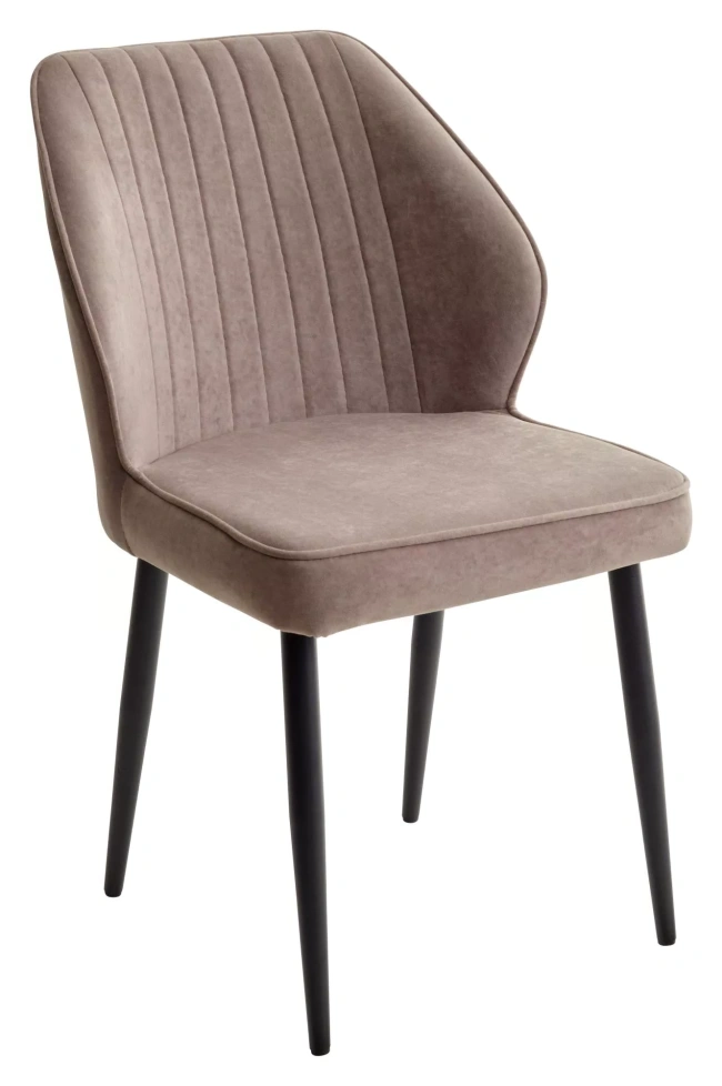 Стул Vena, мягкий, B5 капучино, велюр, черный каркас