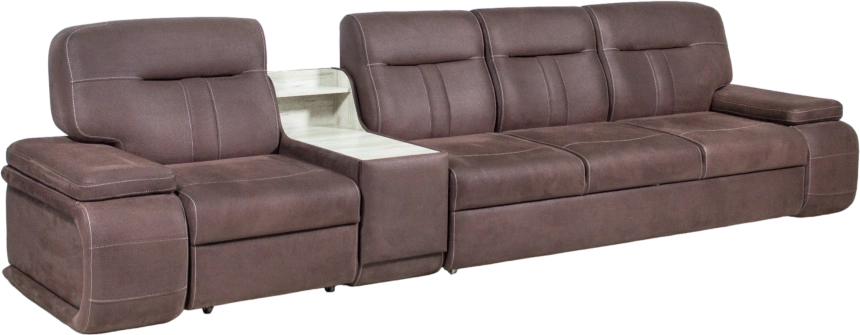 Диван модульный Арт-18, Ткань Софа 18, нить контрастная, декор Дуб серый, бар слева