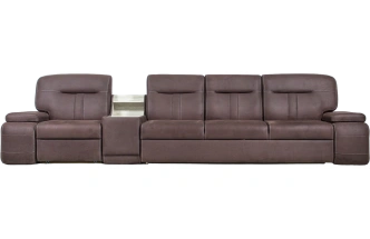 Диван модульный Арт-18, Ткань Софа 18, нить контрастная, декор Дуб серый, бар слева