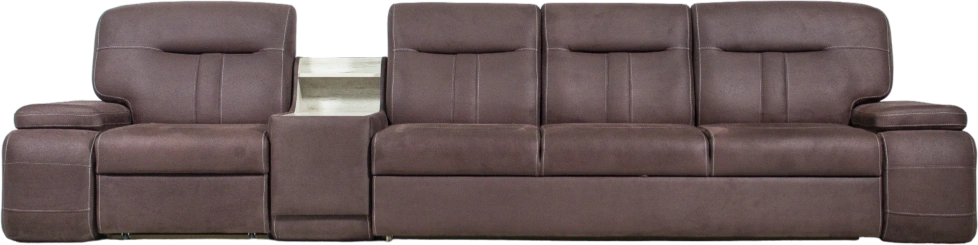 Диван модульный Арт-18, Ткань Софа 18, нить контрастная, декор Дуб серый, бар слева