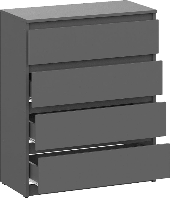 Комод Сибити, с четырьмя ящиками, графит серый