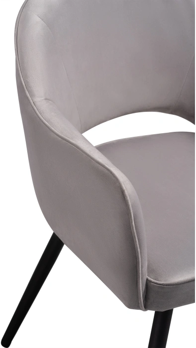 Стул Ойстер, мягкий, с подлокотниками, MR-28 / черный