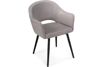 Стул Ойстер, мягкий, с подлокотниками, MR-28 / черный