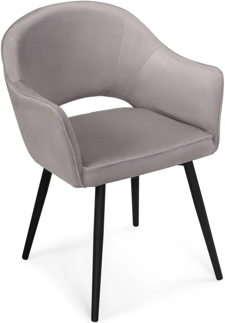 Стул Ойстер, мягкий, с подлокотниками, MR-28 / черный