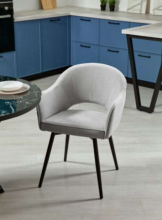 Стул Ойстер, мягкий, с подлокотниками, MR-28 / черный