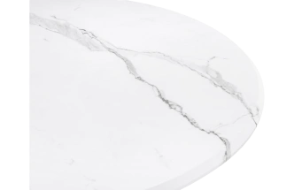 Кухонный стол Абилин 100x76, МДФ, мрамор белый, каркас белый матовый