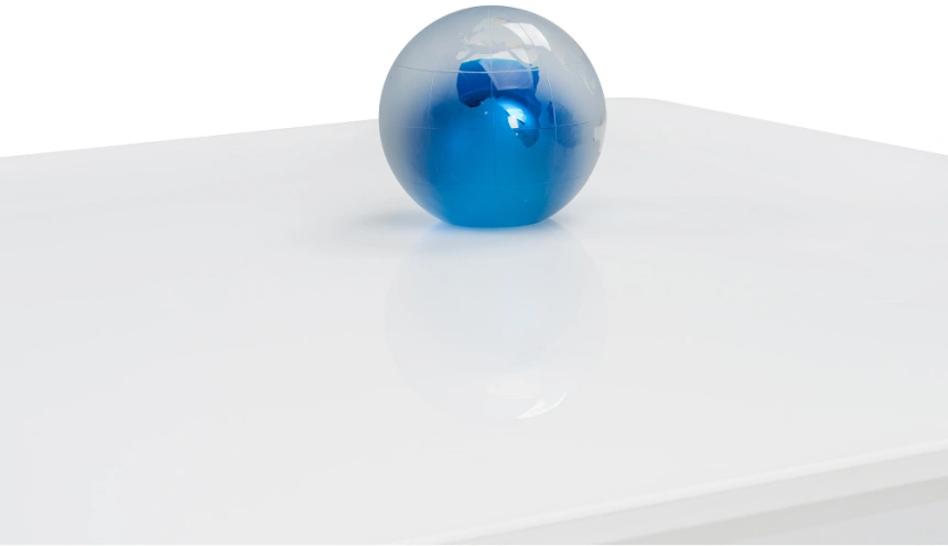 Кухонный обеденный раздвижной стол Санса, 140(180)х80х76, стекло, грей / белая шагрень / грей