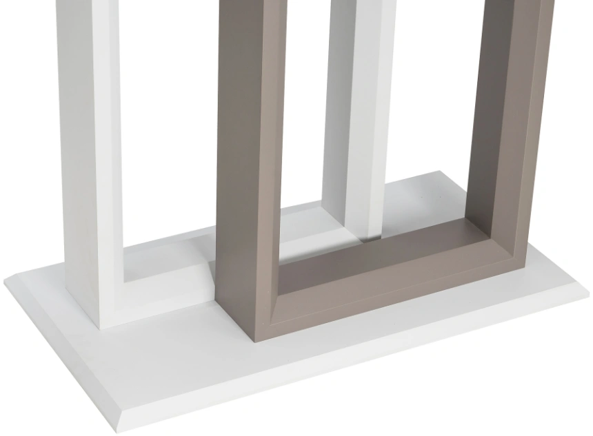 Кухонный обеденный раздвижной стол Санса, 140(180)х80х76, стекло, грей / белая шагрень / грей