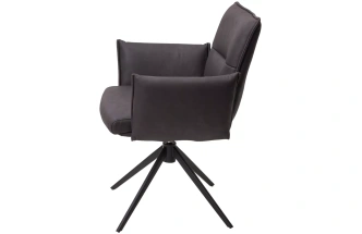 Стул Dean, поворотный, темно-серый,  экокожа  Maison 99#, черный