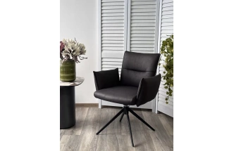 Стул Dean, поворотный, темно-серый,  экокожа  Maison 99#, черный