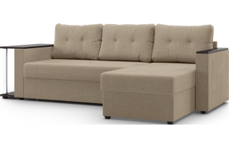 Диван угловой Атланта, модель 110, Savana Camel (бежевый) / венге