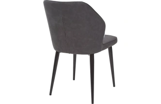 Стул Seattle, мягкий, RU-07 серая сталь, экокожа, черный каркас