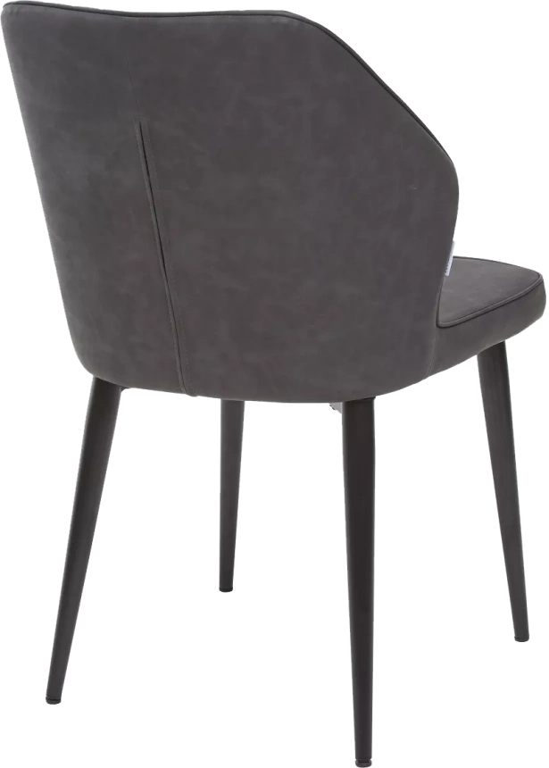 Стул Seattle, мягкий, RU-07 серая сталь, экокожа, черный каркас 