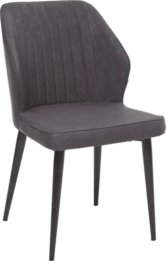 Стул Seattle, мягкий, RU-07 серая сталь, экокожа, черный каркас 