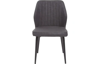 Стул Seattle, мягкий, RU-07 серая сталь, экокожа, черный каркас