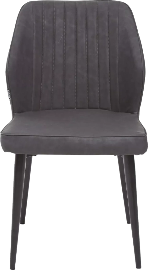 Стул Seattle, мягкий, RU-07 серая сталь, экокожа, черный каркас 