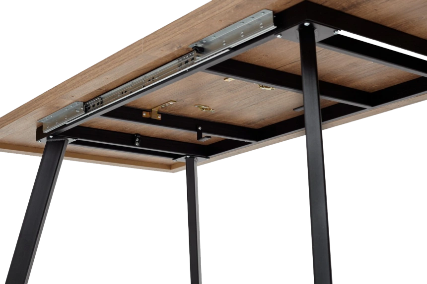 Кухонный стол раздвижной Brick M 140, Дуб Канзас, Черный