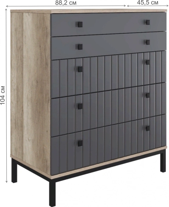 Комод Пласидо, дуб каньон монумент / софт серый дым