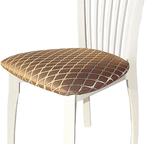 Стул Тулон, деревянный с мягким сиденьем, призма 37-1 жаккард, каркас эмаль белая