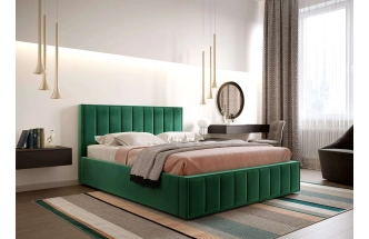 Кровать Женева 160, двуспальная, мягкая, мора зеленый
