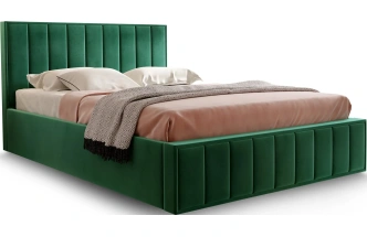 Кровать Женева 160, двуспальная, мягкая, мора зеленый