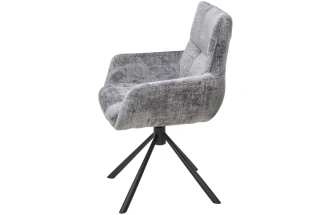 Стул Eilat, поворотный, Cremona-95 серый, ткань, черный каркас