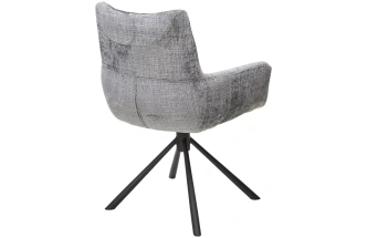 Стул Eilat, поворотный, Cremona-95 серый, ткань, черный каркас