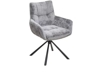 Стул Eilat, поворотный, Cremona-95 серый, ткань, черный каркас