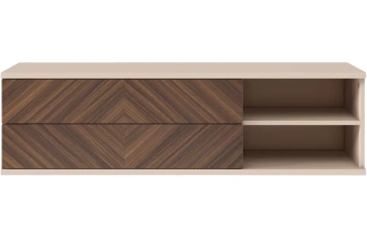 Тумба навесная Хармони, 2 ящика, Бежевый / Древесный