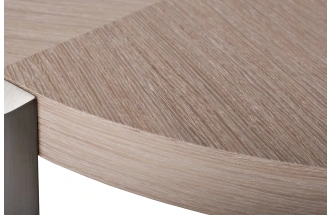 Журнальный стол 58DB-21004, 100x100x35, МДФ, шпон, светло-коричневый / серебристый