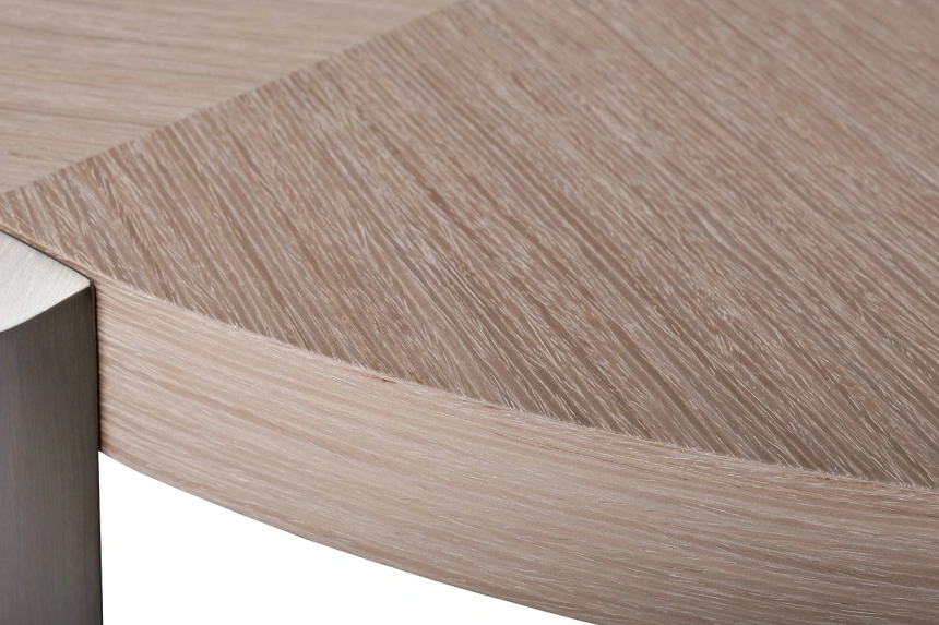 Журнальный стол 58DB-21004, 100x100x35, МДФ, шпон, светло-коричневый / серебристый