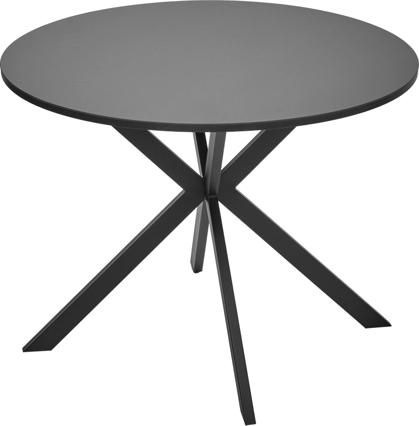 Кухонный стол Вега D100, Черный, стекло, черный каркас