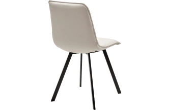 Стул Texas, мягкий, HK017-01 серо-белый, PU, экокожа, черный каркас