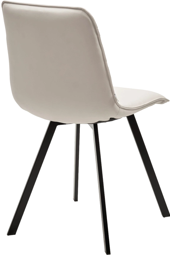 Стул Texas, мягкий, HK017-01 серо-белый, PU, экокожа, черный каркас 