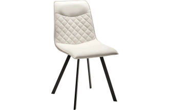 Стул Texas, мягкий, HK017-01 серо-белый, PU, экокожа, черный каркас