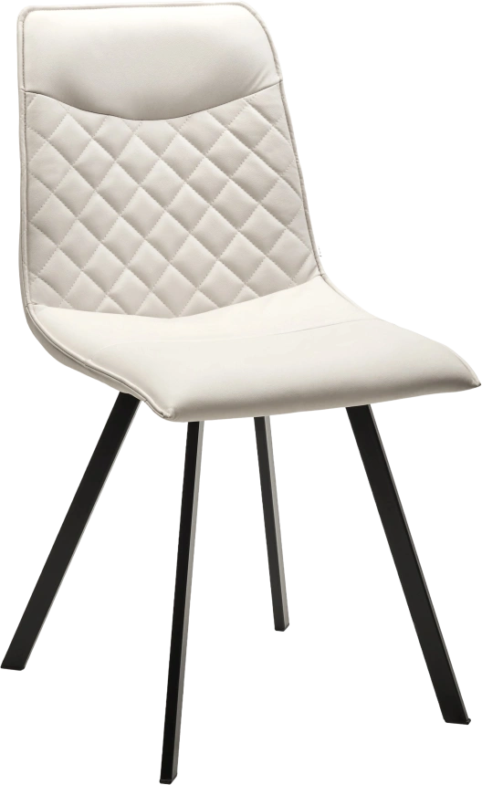 Стул Texas, мягкий, HK017-01 серо-белый, PU, экокожа, черный каркас 