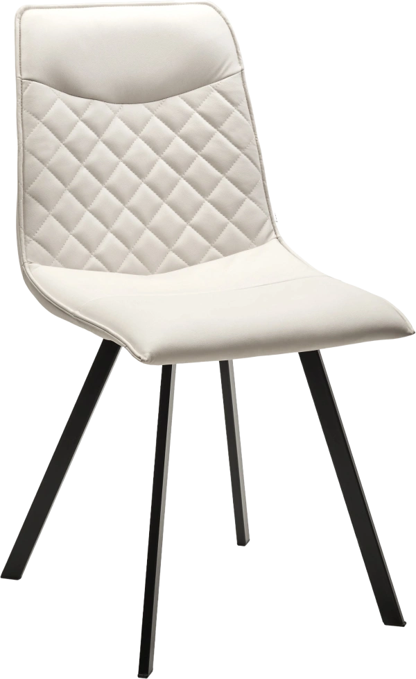 Стул Texas, мягкий, HK017-01 серо-белый, PU, экокожа, черный каркас 