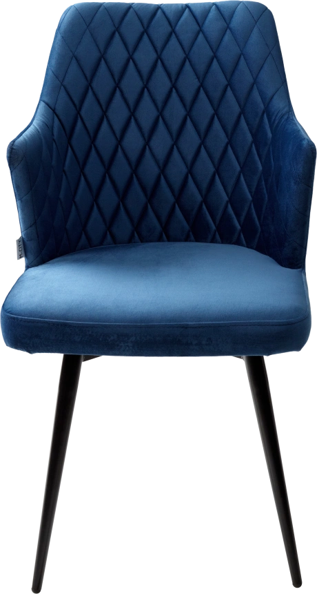 Стул Herman, поворотный, синий #29, велюр, черный каркас