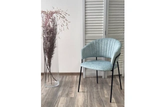 Стул Гемма, мягкий, Rain 7 breeze, велюр, черный каркас 