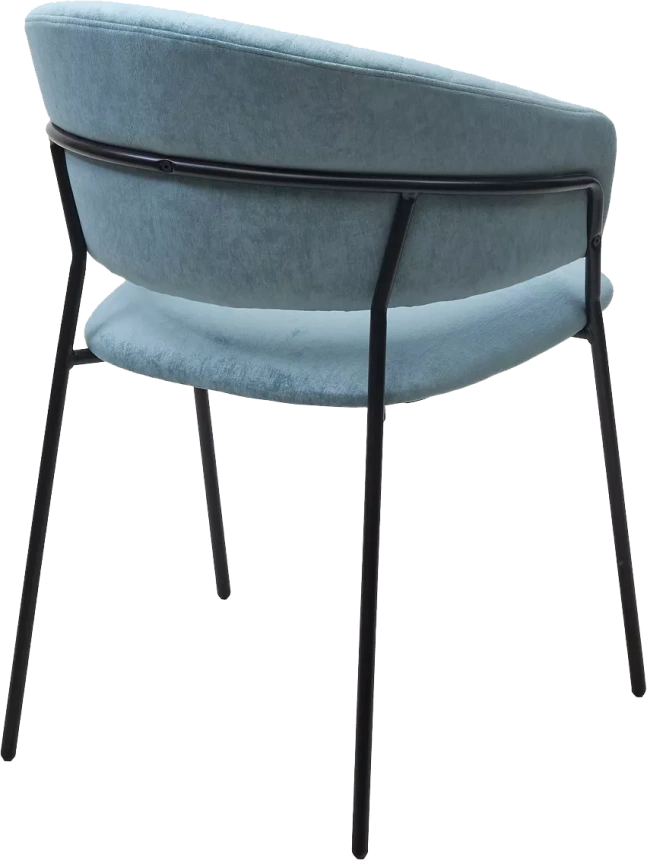 Стул Гемма, мягкий, Rain 7 breeze, велюр, черный каркас 