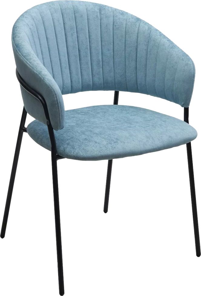 Стул Гемма, мягкий, Rain 7 breeze, велюр, черный каркас 