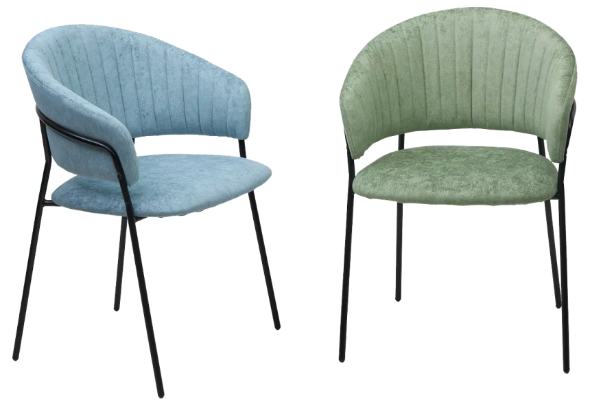 Стул Гемма, мягкий, Rain 7 breeze, велюр, черный каркас 