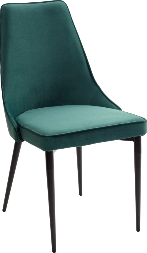 Стул Nepal-P, мягкий, зеленый #19, велюр, черный каркас 