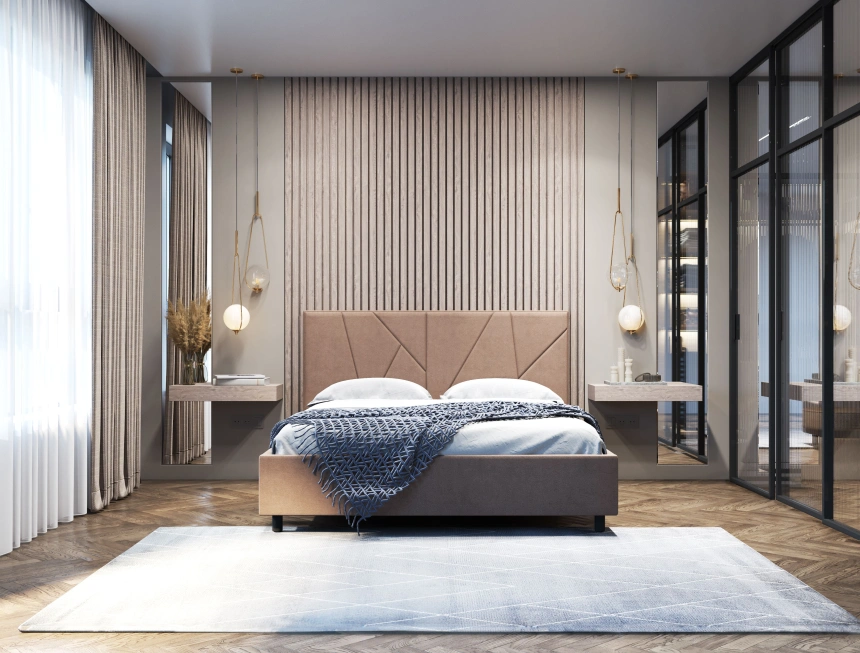 Кровать Рица 4, мягкая, двуспальная, 160x200, Ловерс 31