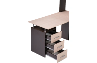 Стол компьютерный правый КС-15, венге / дуб молочный правый