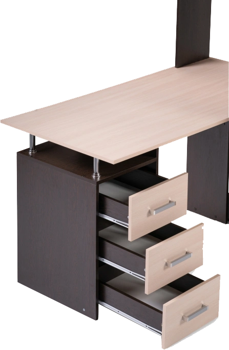 Стол компьютерный правый КС-15, венге / дуб молочный правый