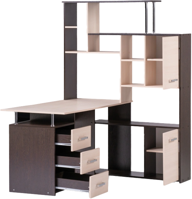 Стол компьютерный правый КС-15, венге / дуб молочный правый